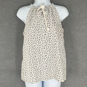 LOFT Floral Bloom Halter Tank Top M Cotton‎ Lightweight Peasant Cottage Prairie
